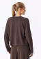 Sweatshirt met lange mouwen, doubleface, v-hals, diepbruin - Mix+ Relax