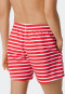 Swim trunks woven fabric red and white striped - Submerged