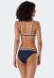 Triangel-Bikini-Set herausnehmbare Softcups variable Träger Mini-Slip Ripp-Optik dunkelblau - Underwater