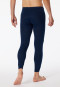 Long underpants with fly midnight blue - Original Fine Rib