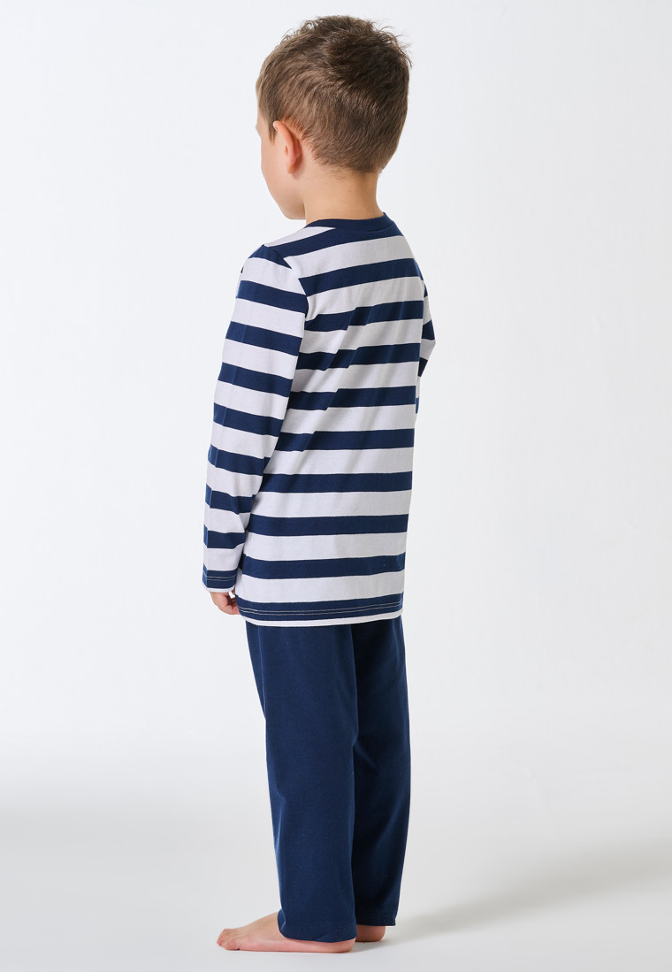 Schlafanzug lang unisex Streifen admiral - SCHIESSER 150 Years