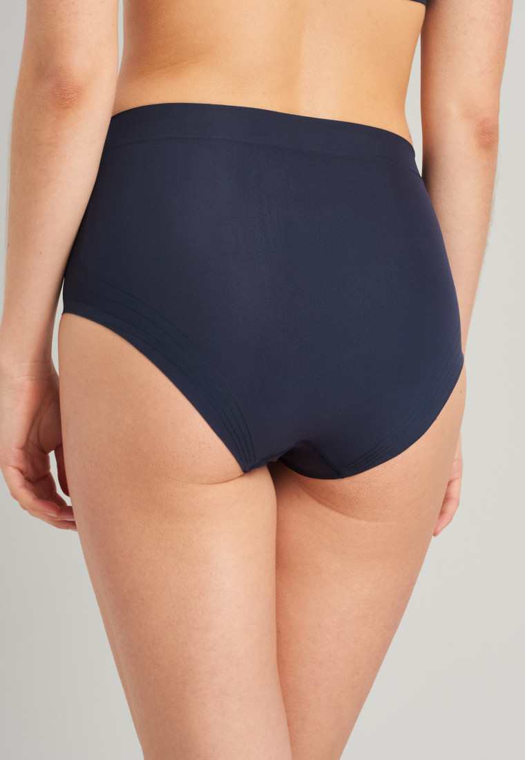 Hoge taille slip naadloos microvezel donkerblauw - Seamless Technical Stripes