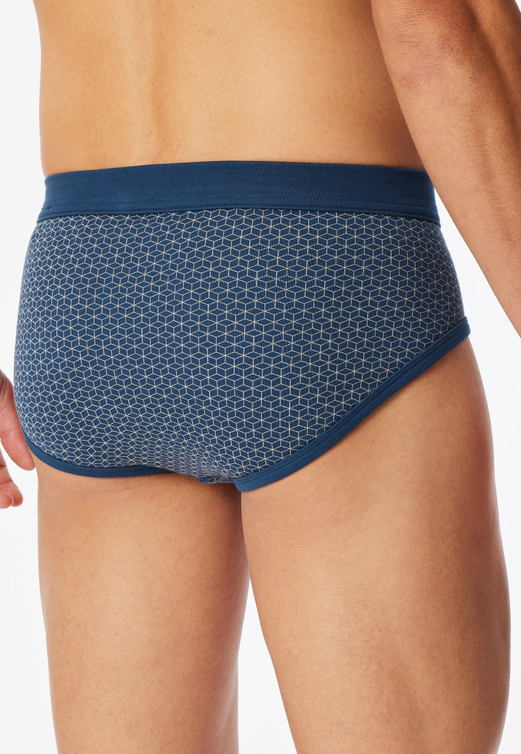 Sports briefs 2-pack fine rib fly indigo patterned - Original Classics