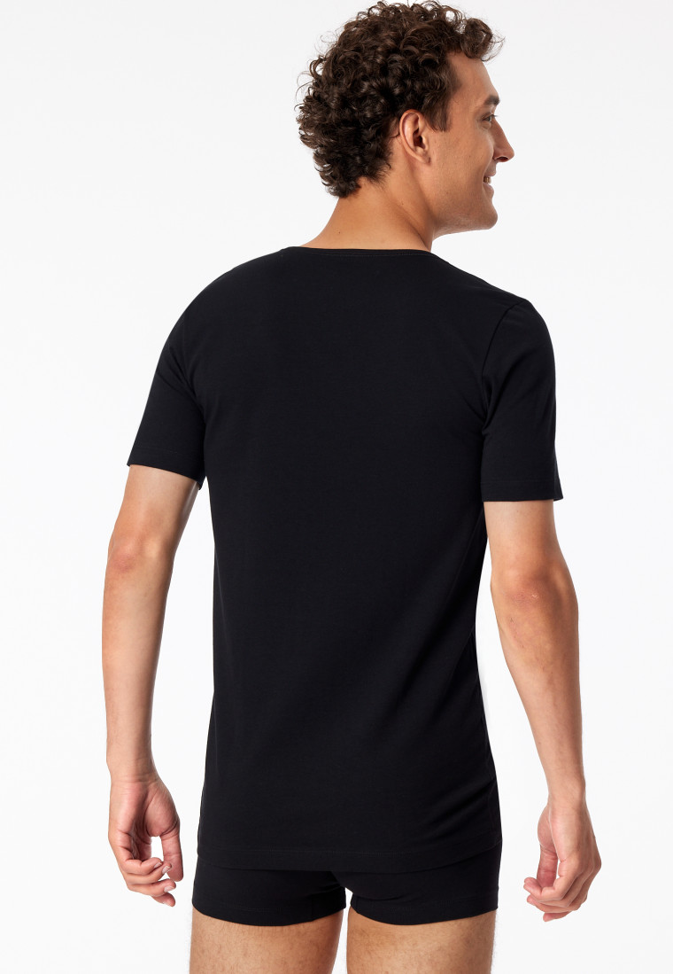 Shirts kurzarm 2er-Pack tiefer V-Ausschnitt schwarz – 95/5