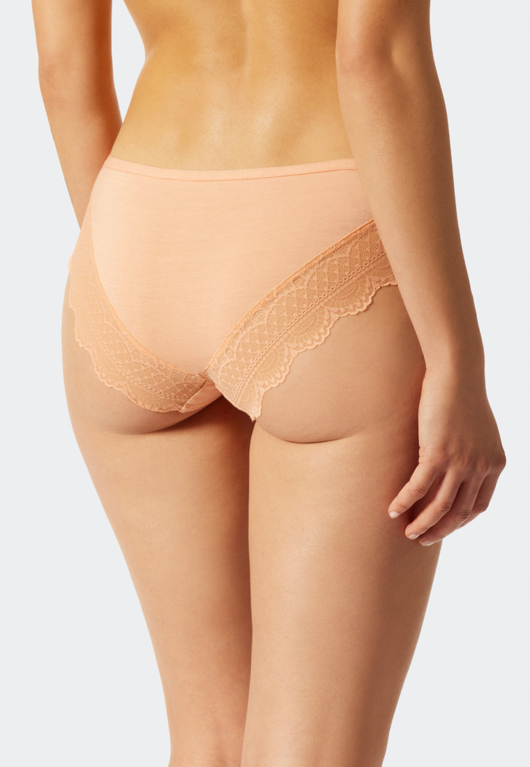 Slip in pizzo, pesca - Feminine Lace