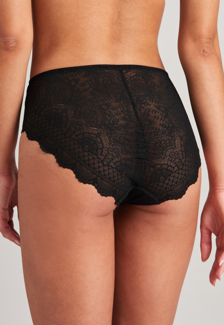 Highwaist Slip Allover-Spitze schwarz - Feminine Lace