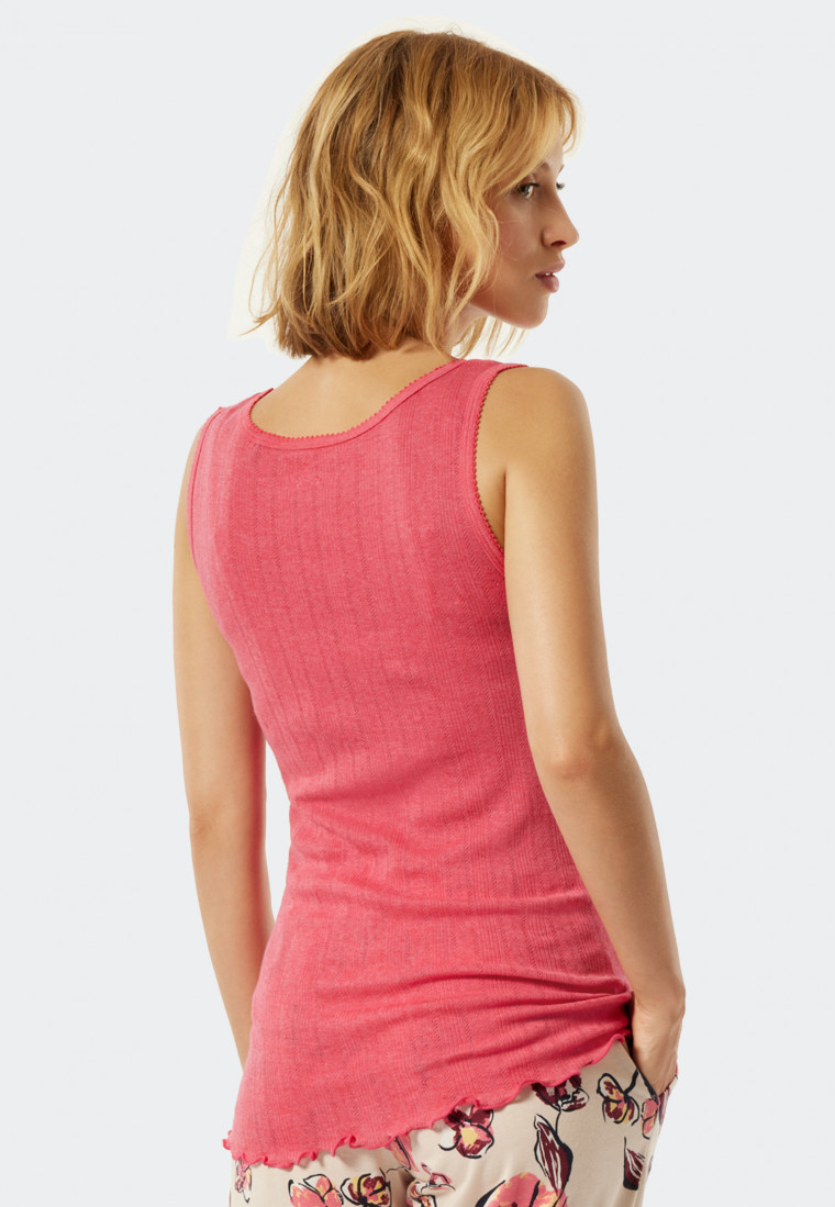 Strappy top organic cotton openwork pink - Mix & Relax