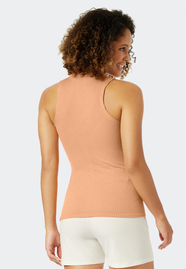 Top seamless Lyocell geribbelde look perzik - Lounge Seamless