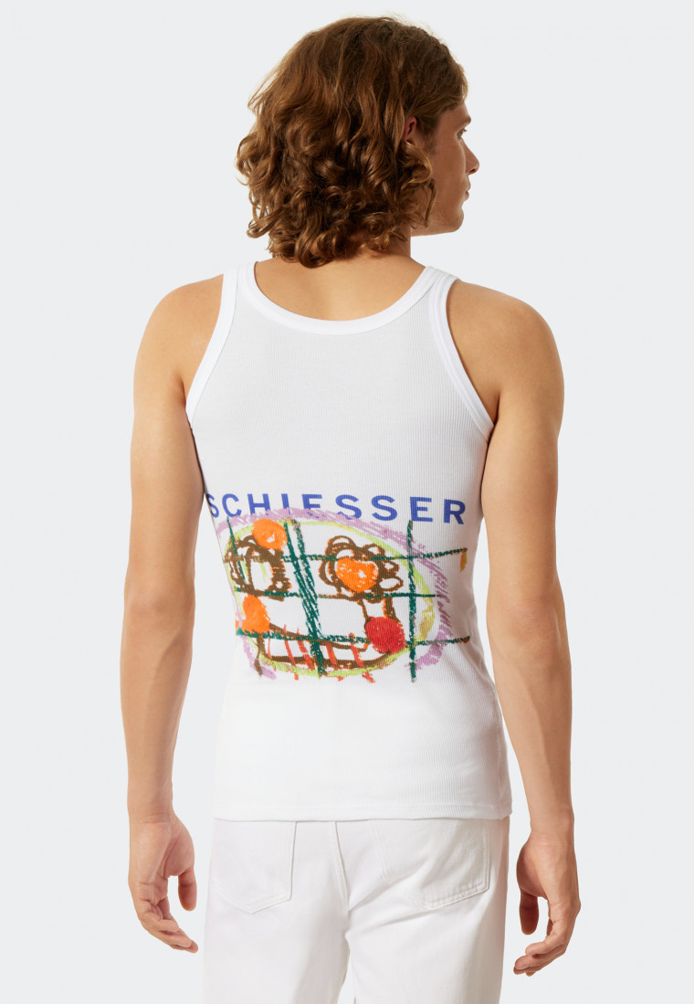 Tank top double rib white - Art Edition by Noah Becker