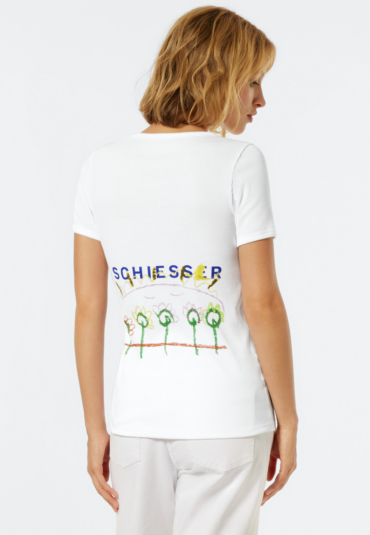 Shirt met korte mouwen dubbelrib wit - Art Edition by Noah Becker
