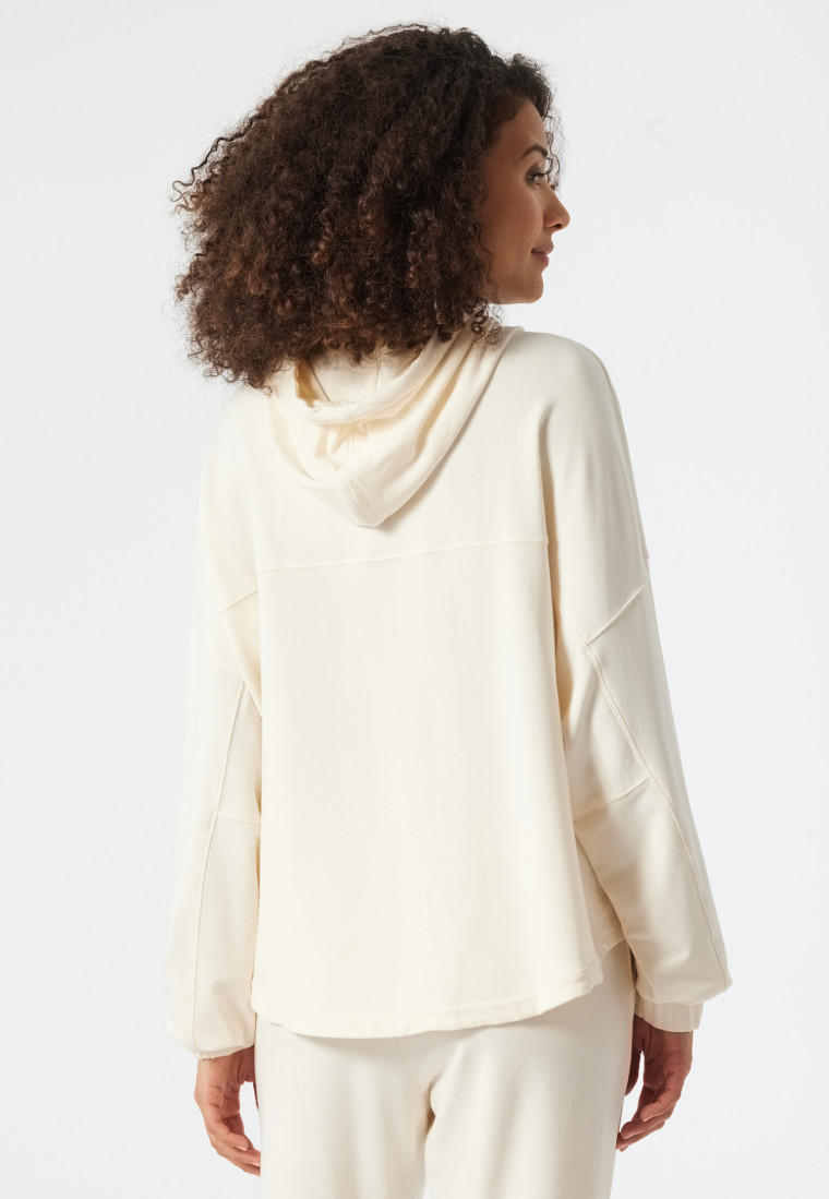 Hoodie long-sleeved Lyocell oversized hood cream - Mix & Relax Lounge