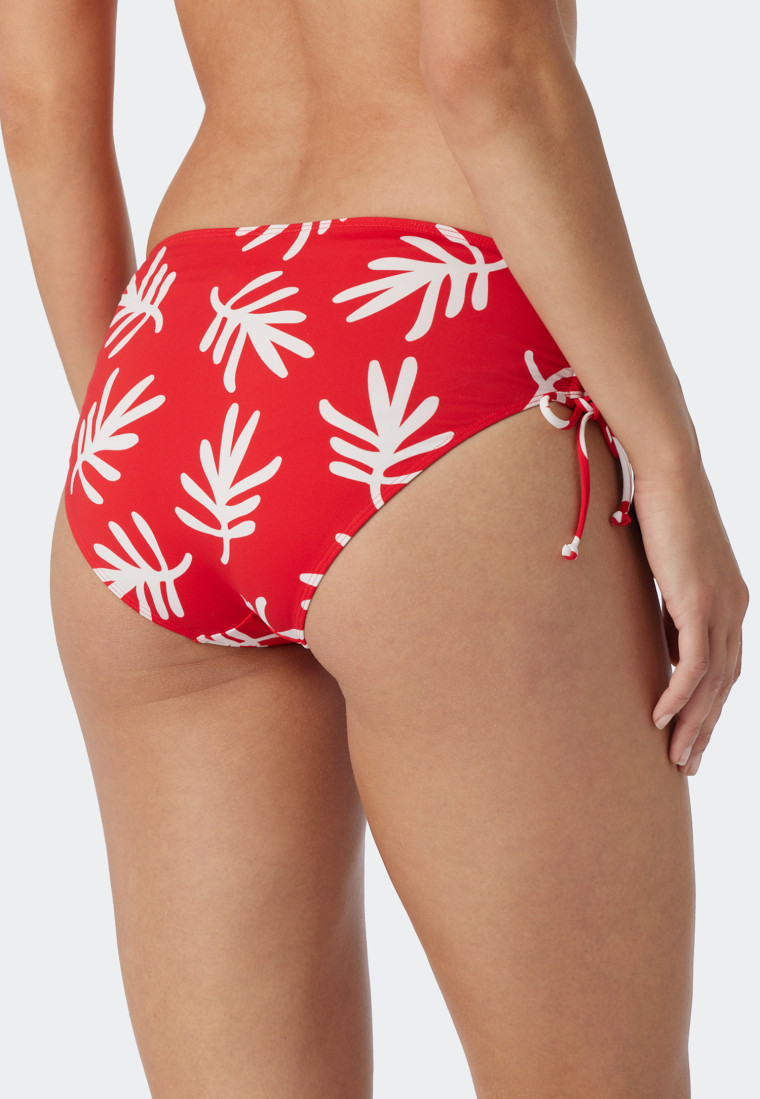 Midi-Bikinislip verstellbare Seitenhöhen Korallen rot  - Mix & Match Coral Life