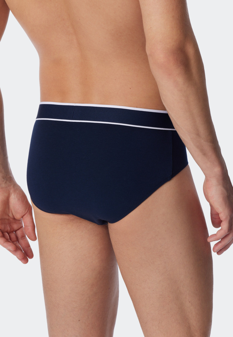 Rio briefs, 3-pack, woven elastic waistband, dark blue - 95/5