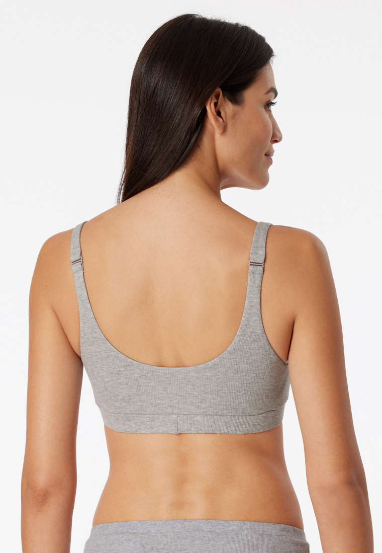 Bustier double rib organic cotton heather gray - Pure Rib