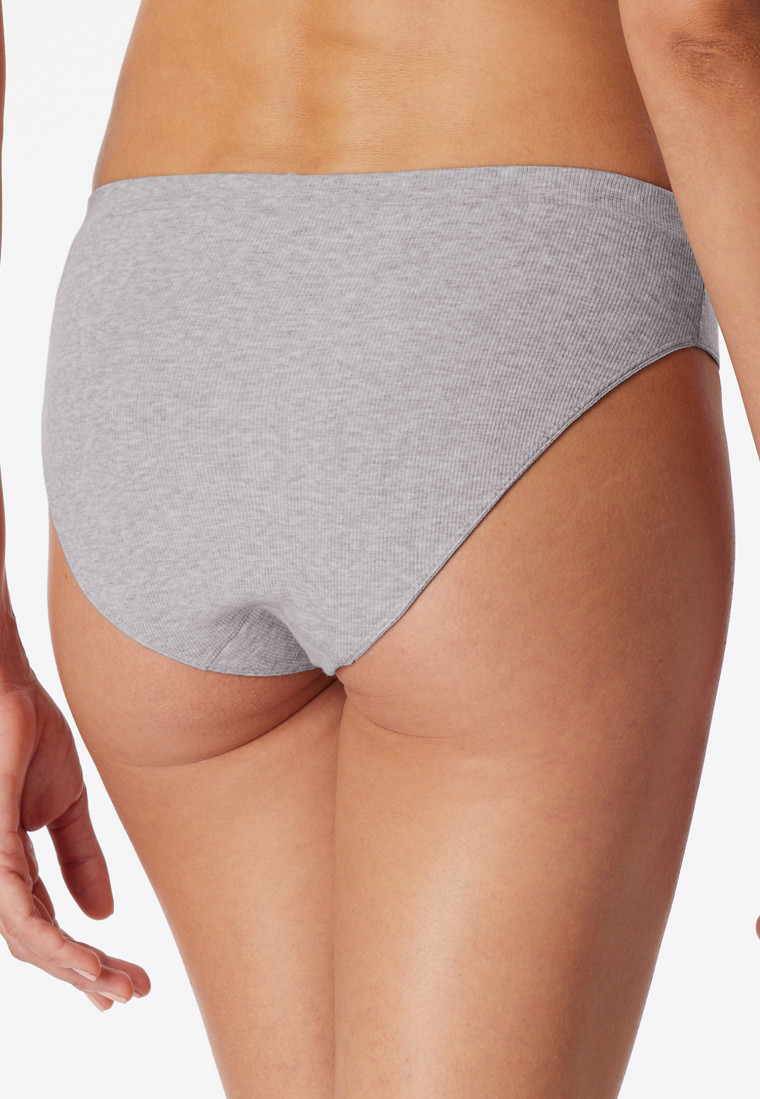 Rio-Slip Doppelripp Organic Cotton grau meliert - Pure Rib