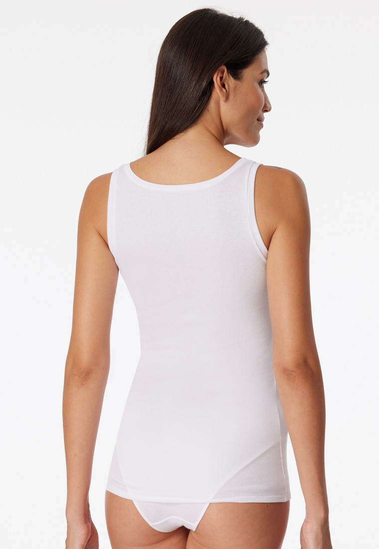 Tank top double rib organic cotton white - Pure Rib