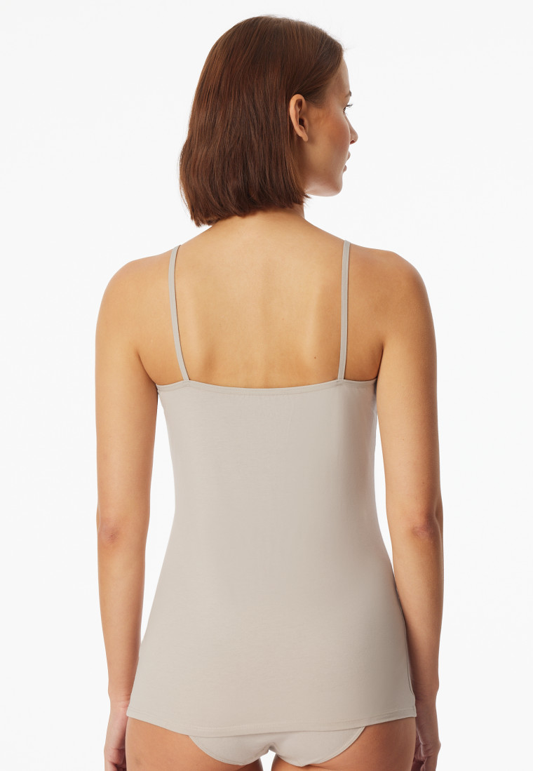 Spaghettitop grijs jaspé set van 2 - Cotton Lace