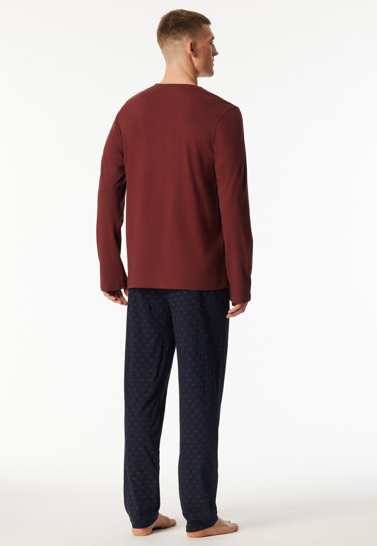 Pyjama long bordeaux - Casual Essentials