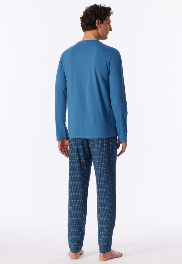 Pigiama lungo con fantasia color acquamarina - Casual Essentials