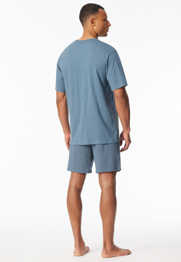 Schlafanzug kurz Organic Cotton Karos graphit - Comfort Nightwear