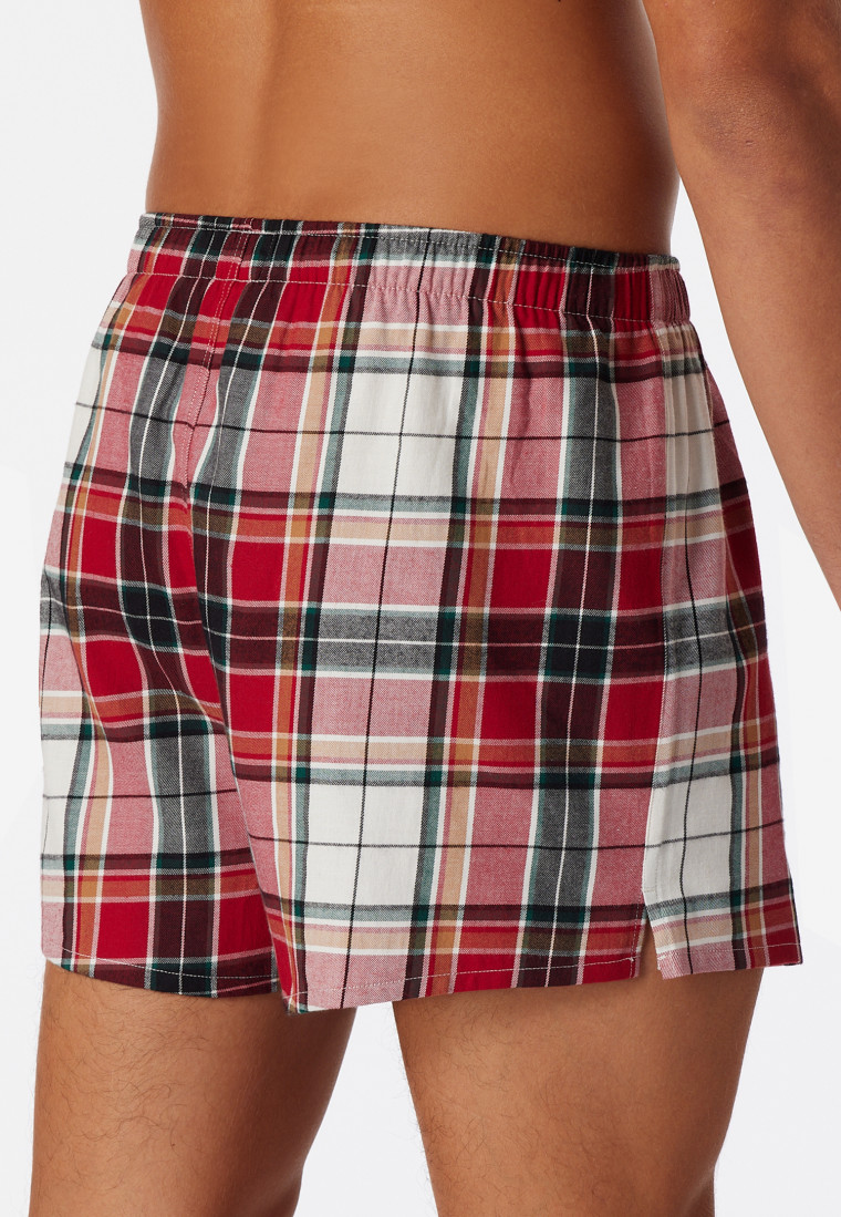 Boxershorts 2er-Pack Flanell uni kariert mehrfarbig - X-Mas