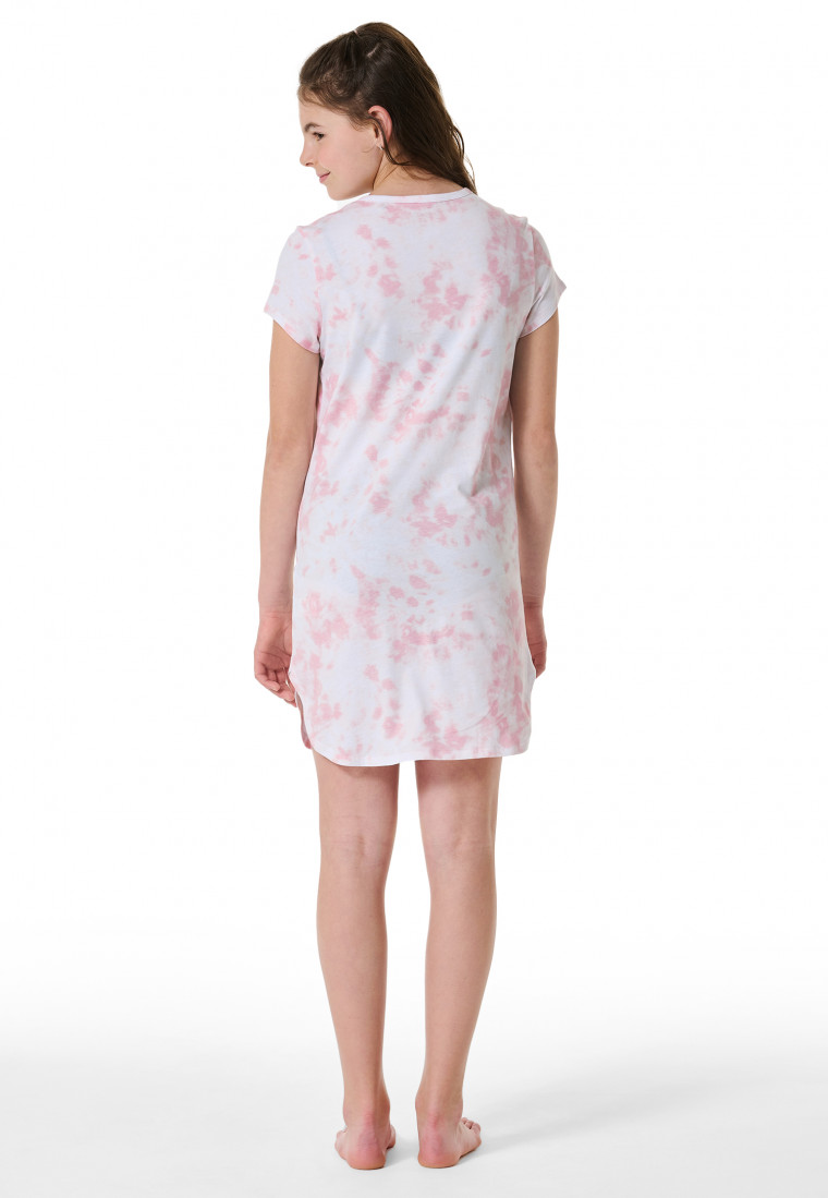 Sleepshirt kurzarm Organic Cotton Batik zartrosa  - Nightwear