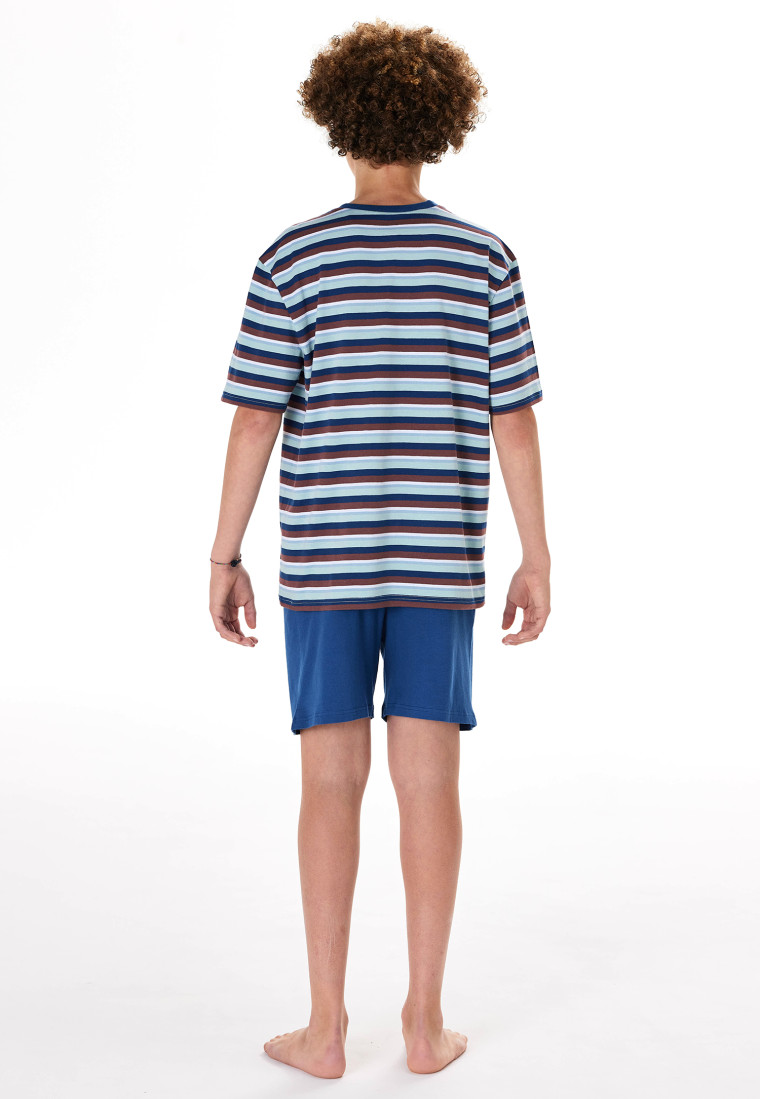 Short pyjamas stripes turquoise - Nightwear