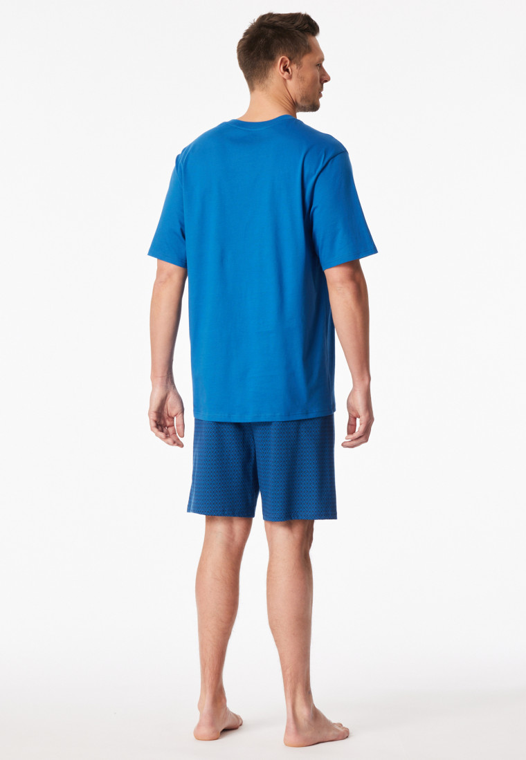 Pigiama corto con scollatura a V e tasca sul petto a fantasia aquarium - Comfort Essentials
