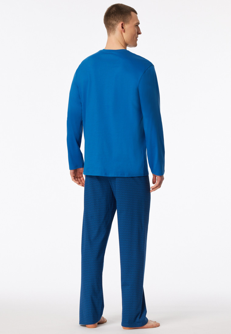 Pigiama lungo scollatura a V tasca sul petto fantasia aquarium - Comfort Essentials