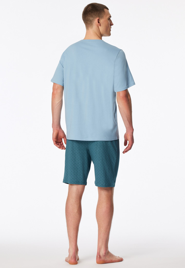 Pyjama court imprimé bleu clair - Casual Essentials