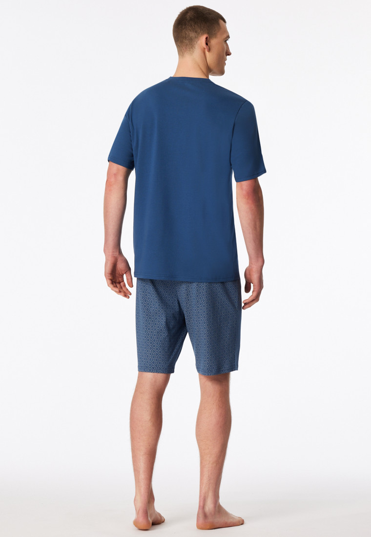 Pyjama court imprimé bleu marine - Casual Essentials