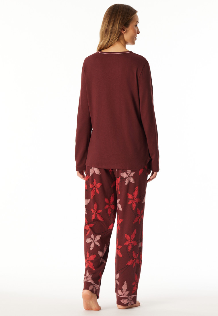 Lange pyjama wijnrood - Comfort Nightwear