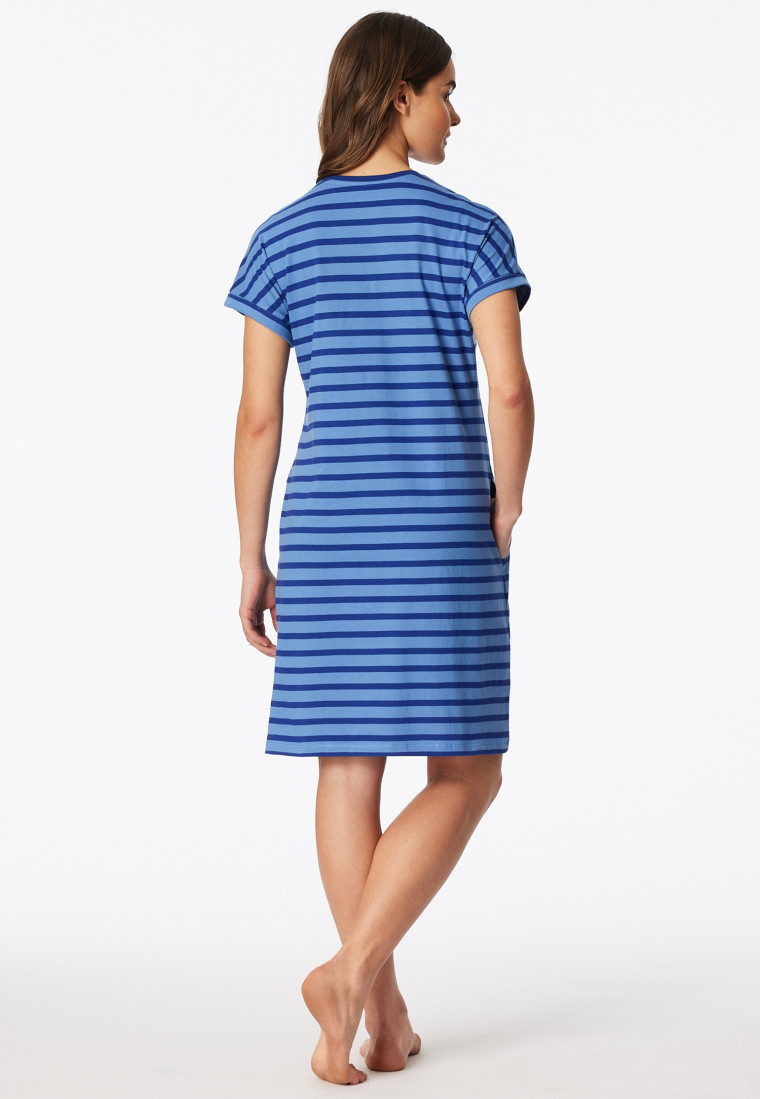 Slaapshirt korte mouw strepen royal - Casual Essentials