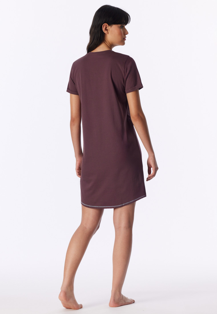 Short-Sleeve Sleep Shirt, Cocoa Brown - Casual Essentials