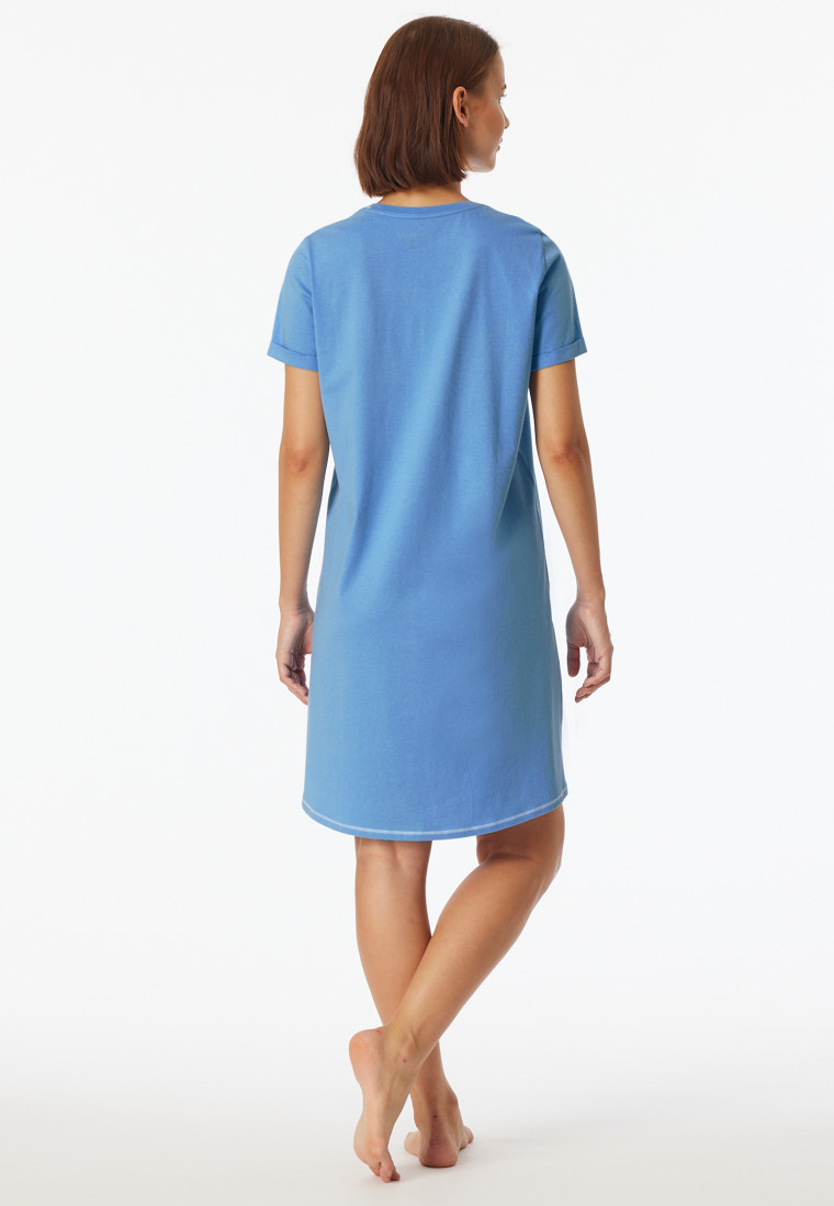 Sleep shirt short sleeve print light blue - Casual Essentials