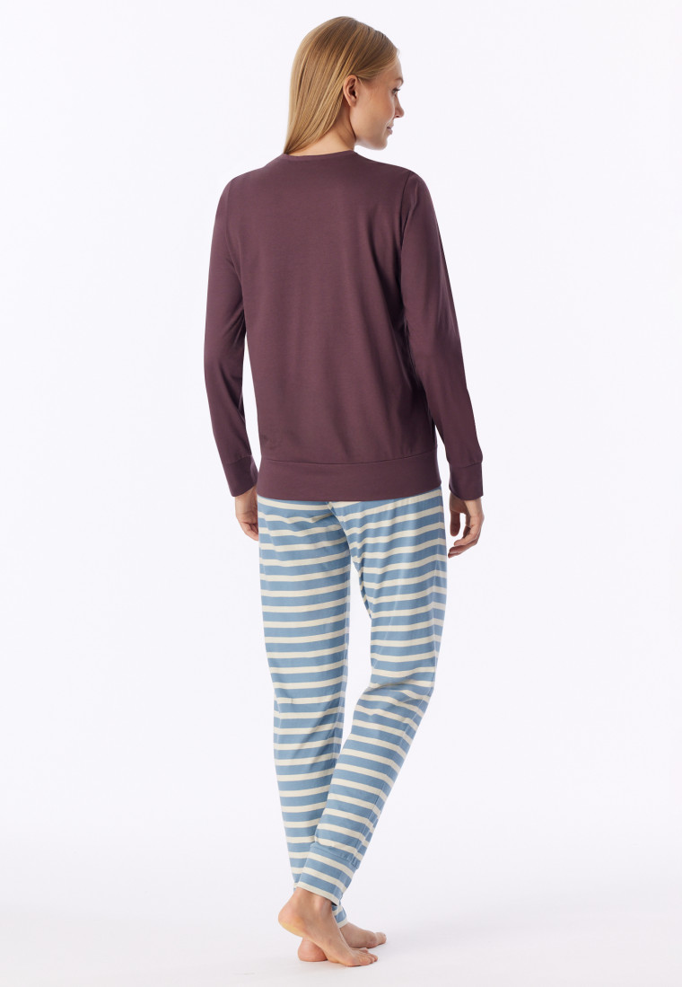 Long Pyjamas with Cuffs, Cocoa Brown - Casual Essentials
