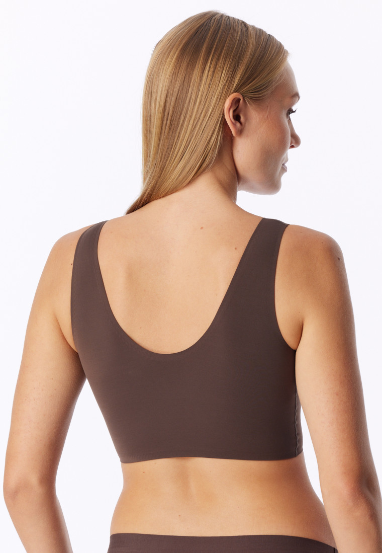 Bustier van microvezel met uitneembare pads, donkerbruin - Invisible Soft