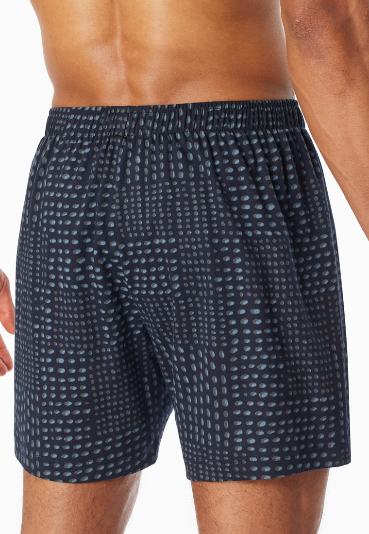 Boxershorts Interlock graphit gemustert - Fine Interlock