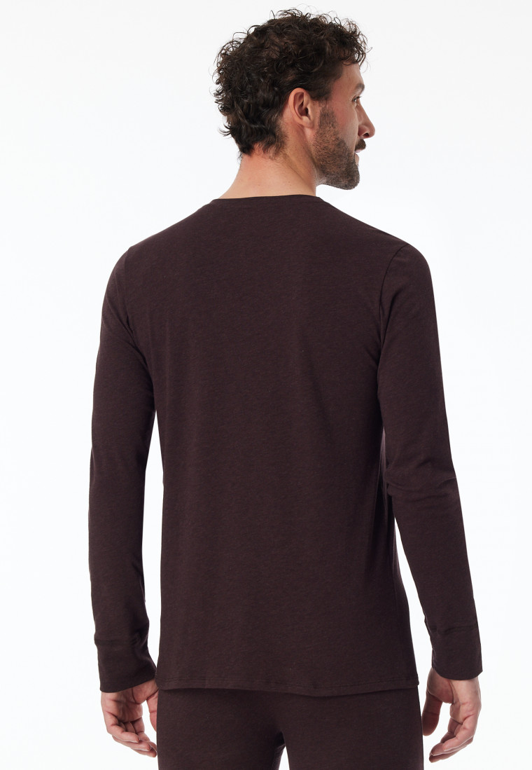 Shirt long-sleeve brown mottled - Comfort Fit