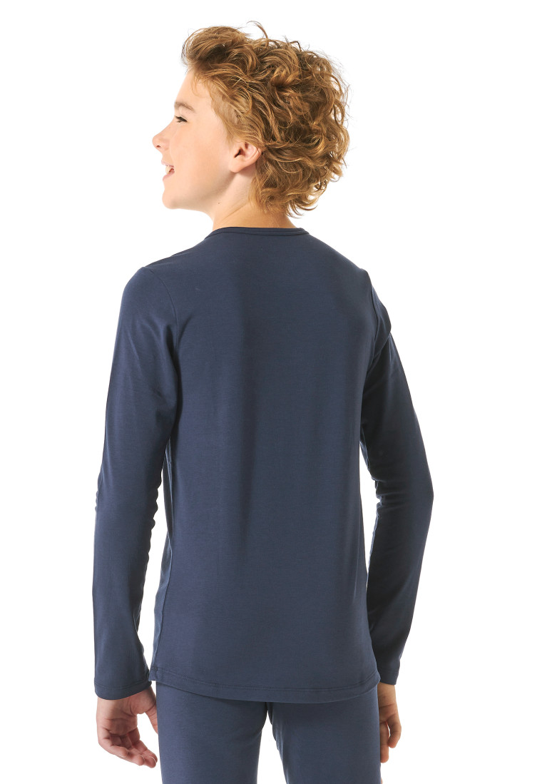 Shirt long-sleeve unisex warming denim blue - Thermo