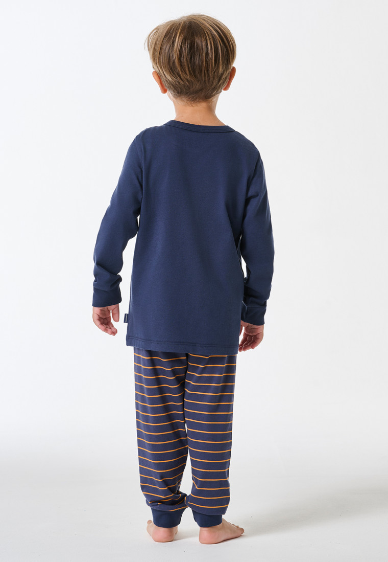 Pyjamas long pyjamas striping stripes curry - Kids Nightwear