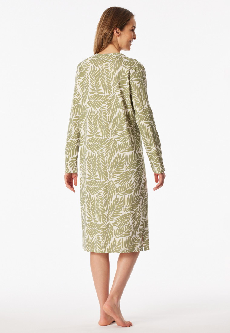 Nachthemd lange mouwen in limoen patroon - Comfort Essentials