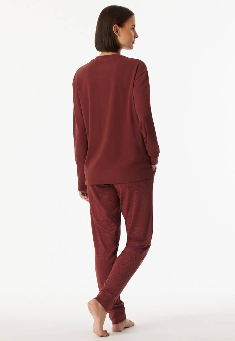 Pyjama lange verwarmende manchetten wijnrood - selected! Premium Warming