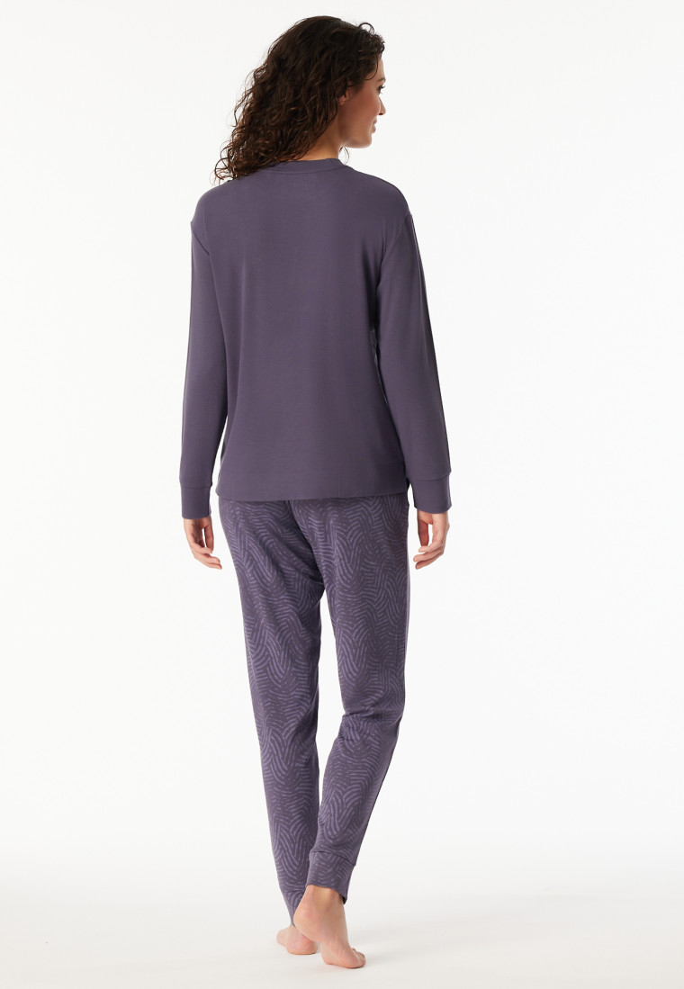 Pyjama long chauffant poignet indigo - Selected Premium Warming "