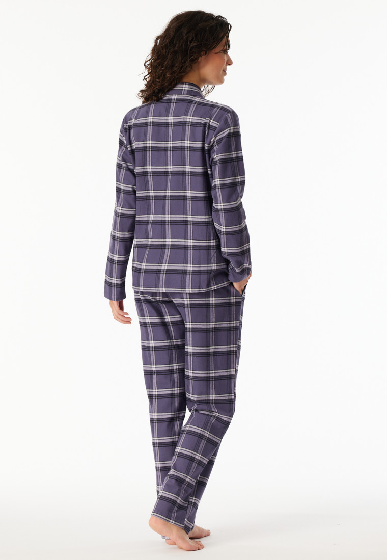 Pyjama long flanelle indigo à carreaux - selected! Premium Warming