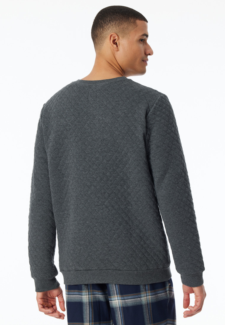Donkergrijs gedessineerd sweatshirt - Mix+ Relax