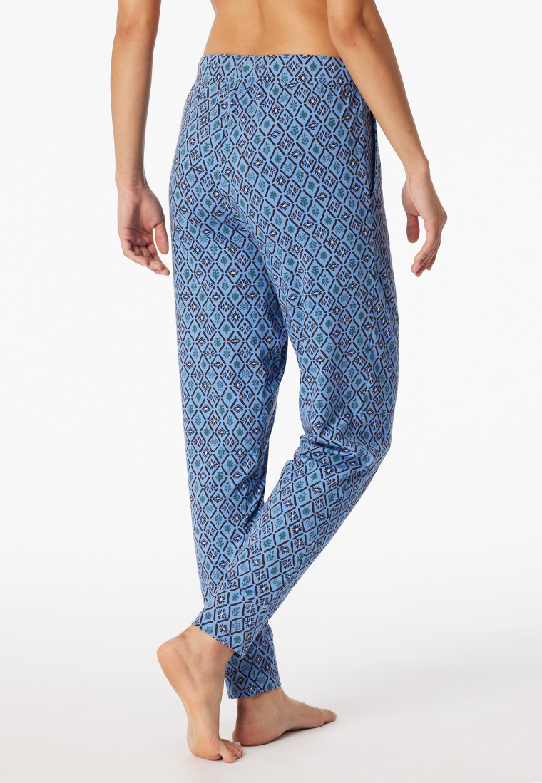 Pantaloni lunghi con polsini in fantasia Aqua - Mix+ Relax