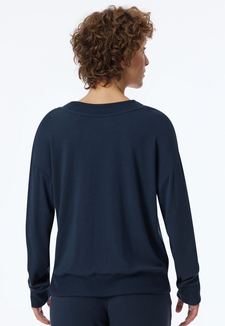 Sweatshirt Feinripp nachtblau - Mix+Relax