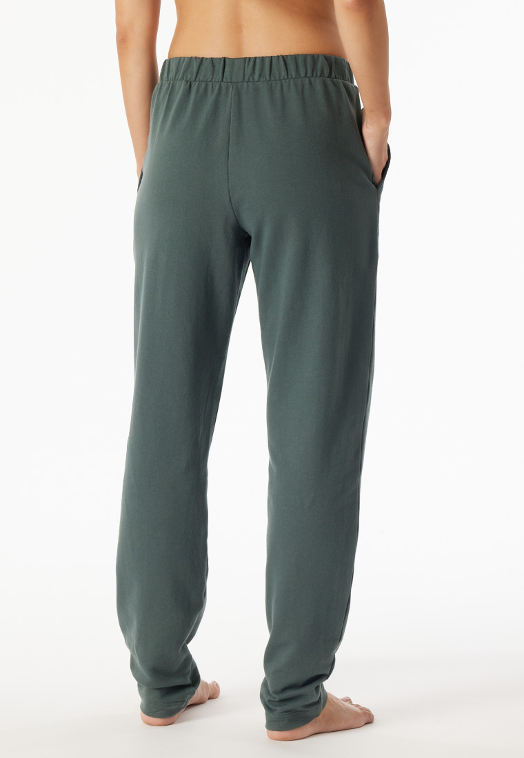 Pantaloni lunghi in jersey e tessuto felpato verde scuro - Mix+ Relax