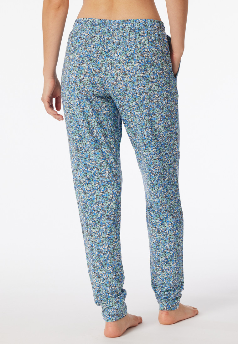 Hose lang Bündchen Blumen multicolor - Mix+Relax